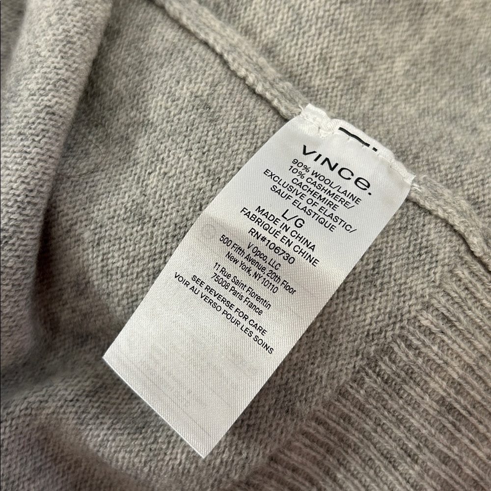Vince Wool & Cashmere Cardigan in Heather Beige - Picture 9 of 9